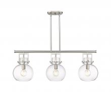  411-3I-SN-G410-10CL - Newton Sphere - 3 Light - 42 inch - Satin Nickel - Island Light