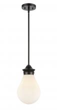  414-1S-BK-8W-LED - Genesis - 1 Light - 8 inch - Matte Black - Cord hung - Mini Pendant