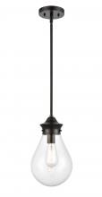  414-1S-BK-G4142-8-LED - Genesis - 1 Light - 8 inch - Matte Black - Cord hung - Mini Pendant