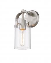  423-1W-SN-4CL - Pilaster - 1 Light - 7 inch long Glass - Brushed Satin Nickel - Sconce