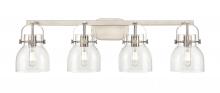  423-4W-SN-G412-6CL - Pilaster II Bell - 4 Light - 37 inch - Satin Nickel - Bath Vanity Light