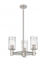  434-3CR-SN-G434-7DE - Crown Point - 3 Light - 18 inch - Satin Nickel - Pendant