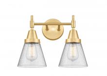  447-2W-SG-G64 - Cone - 2 Light - 15 inch - Satin Gold - Bath Vanity Light