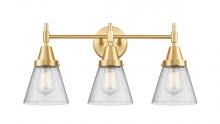  447-3W-SG-G64-LED - Cone - 3 Light - 24 inch - Satin Gold - Bath Vanity Light