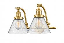  515-2W-SG-G44 - Cone - 2 Light - 18 inch - Satin Gold - Bath Vanity Light