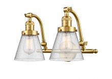  515-2W-SG-G64 - Cone - 2 Light - 18 inch - Satin Gold - Bath Vanity Light