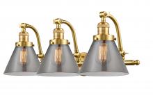  515-3W-SG-G43-LED - Cone - 3 Light - 28 inch - Satin Gold - Bath Vanity Light