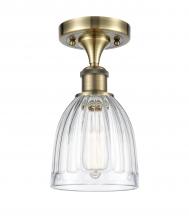  516-1C-AB-G442 - Brookfield - 1 Light - 6 inch - Antique Brass - Semi-Flush Mount