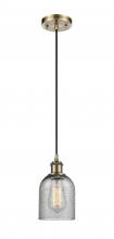  516-1P-AB-G257-LED - Caledonia - 1 Light - 5 inch - Antique Brass - Cord hung - Mini Pendant