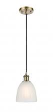  516-1P-AB-G381 - Castile - 1 Light - 6 inch - Antique Brass - Cord hung - Mini Pendant