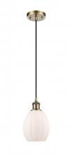  516-1P-AB-G81-LED - Eaton - 1 Light - 6 inch - Antique Brass - Cord hung - Mini Pendant