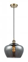  516-1P-AB-G93-L-LED - Fenton - 1 Light - 11 inch - Antique Brass - Cord hung - Mini Pendant