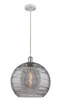  516-1P-WPC-G1213-14SM - Athens Deco Swirl - 1 Light - 14 inch - White Polished Chrome - Cord hung - Pendant