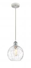  516-1P-WPC-G1215-8-LED - Athens Water Glass - 1 Light - 8 inch - White Polished Chrome - Cord hung - Mini Pendant