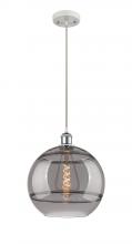  516-1P-WPC-G556-12SM - Rochester - 1 Light - 12 inch - White Polished Chrome - Cord hung - Mini Pendant