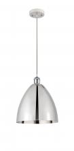  516-1P-WPC-MBD-12-PC - Bristol - 1 Light - 12 inch - White Polished Chrome - Cord hung - Mini Pendant