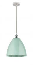  516-1P-WPC-MBD-12-SF - Plymouth - 1 Light - 12 inch - White Polished Chrome - Cord hung - Mini Pendant