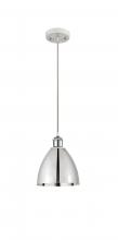  516-1P-WPC-MBD-75-PC - Bristol - 1 Light - 8 inch - White Polished Chrome - Cord hung - Mini Pendant