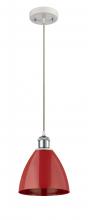  516-1P-WPC-MBD-75-RD-LED - Plymouth - 1 Light - 8 inch - White Polished Chrome - Cord hung - Mini Pendant