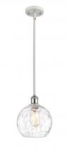  516-1S-WPC-G1215-8-LED - Athens Water Glass - 1 Light - 8 inch - White Polished Chrome - Mini Pendant