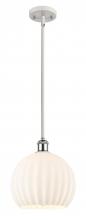  516-1S-WPC-G1217-10WV - White Venetian - 1 Light - 10 inch - White Polished Chrome - Mini Pendant