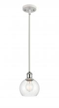  516-1S-WPC-G122-6 - Athens - 1 Light - 6 inch - White Polished Chrome - Mini Pendant