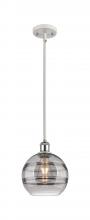  516-1S-WPC-G556-8SM - Rochester - 1 Light - 8 inch - White Polished Chrome - Mini Pendant