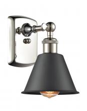  516-1W-PN-M8-BK-LED - Smithfield - 1 Light - 7 inch - Polished Nickel - Sconce