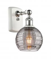  516-1W-WPC-G1213-6SM - Athens Deco Swirl - 1 Light - 6 inch - White Polished Chrome - Sconce