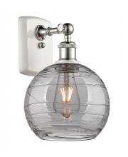  516-1W-WPC-G1213-8SM - Athens Deco Swirl - 1 Light - 8 inch - White Polished Chrome - Sconce