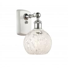  516-1W-WPC-G1216-6WM - White Mouchette - 1 Light - 6 inch - White Polished Chrome - Sconce