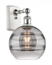  516-1W-WPC-G556-8SM - Rochester - 1 Light - 8 inch - White Polished Chrome - Sconce