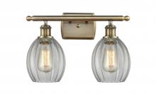  516-2W-AB-G82-LED - Eaton - 2 Light - 16 inch - Antique Brass - Bath Vanity Light