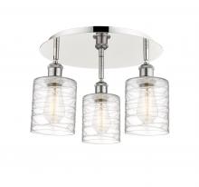 Innovations Lighting 516-3C-PN-G1113 - Cobbleskill - 3 Light - 17 inch - Polished Nickel - Flush Mount