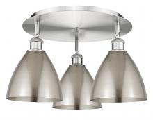  516-3C-SN-MBD-75-SN - Bristol - 3 Light - 19 inch - Satin Nickel - Flush Mount