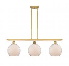  516-3I-SG-G121-8CSN - Farmhouse Chicken Wire - 3 Light - 36 inch - Satin Gold - Cord hung - Island Light