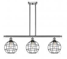  516-3I-SN-CE-8-BK - Lake Placid - 3 Light - 36 inch - Brushed Satin Nickel - Stem Hung - Island Light