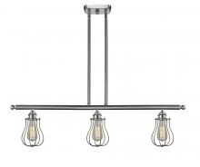  516-3I-SN-CE513-LED - Muselet - 3 Light - 36 inch - Brushed Satin Nickel - Cord hung - Island Light