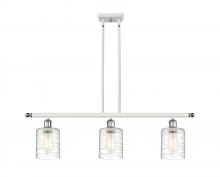  516-3I-WPC-G1113 - Cobbleskill - 3 Light - 36 inch - White Polished Chrome - Cord hung - Island Light