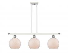  516-3I-WPC-G121-8CSN-LED - Farmhouse Chicken Wire - 3 Light - 36 inch - White Polished Chrome - Cord hung - Island Light