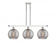  516-3I-WPC-G1213-10SM - Athens Deco Swirl - 3 Light - 37 inch - White Polished Chrome - Cord hung - Island Light