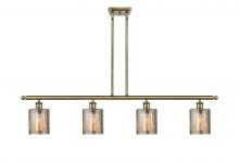  516-4I-AB-G116 - Cobbleskill - 4 Light - 48 inch - Antique Brass - Cord hung - Island Light