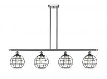  516-4I-SN-CE-8-BK - Lake Placid - 4 Light - 48 inch - Brushed Satin Nickel - Stem Hung - Island Light