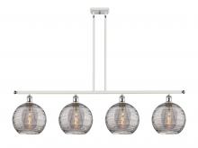  516-4I-WPC-G1213-10SM - Athens Deco Swirl - 4 Light - 48 inch - White Polished Chrome - Cord hung - Island Light