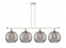  516-4I-WPC-G1213-12SM - Athens Deco Swirl - 4 Light - 50 inch - White Polished Chrome - Cord hung - Island Light