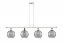  516-4I-WPC-G1213-8SM - Athens Deco Swirl - 4 Light - 48 inch - White Polished Chrome - Cord hung - Island Light