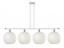  516-4I-WPC-G1216-12WM - White Mouchette - 4 Light - 50 inch - White Polished Chrome - Stem Hung - Island Light