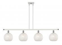  516-4I-WPC-G1216-8WM - White Mouchette - 4 Light - 48 inch - White Polished Chrome - Stem Hung - Island Light