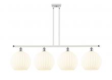  516-4I-WPC-G1217-12WV - White Venetian - 4 Light - 50 inch - White Polished Chrome - Stem Hung - Island Light