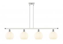  516-4I-WPC-G1217-8WV - White Venetian - 4 Light - 48 inch - White Polished Chrome - Stem Hung - Island Light